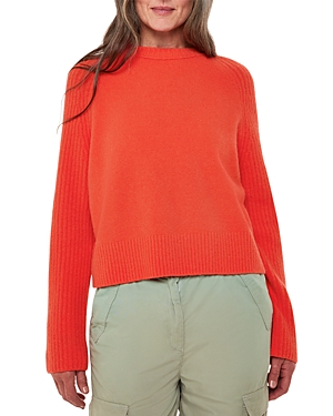 Whistles Mixed Rib Funnel Neck Sweater In Red