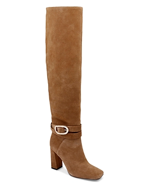 Shop Dee Ocleppo Women's Samantha Belted Detail Over The Knee Boots In Tan Suede