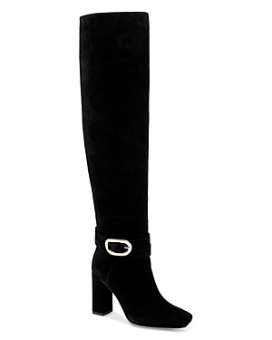 Shop Dee Ocleppo Women's Samantha Belted Detail Over The Knee Boots In Black Suede