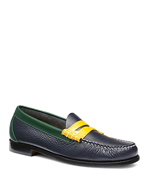 G.h.bass G.h. Bass Men's Larson Color Blocked Slip On Weejun Penny Loafers