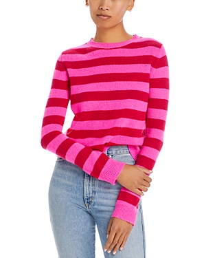 Shop Jumper 1234 Cashmere Stripe Sweater In Hot Pink