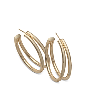 Shop Jennifer Zeuner Calista Split Hoop Earrings In 18k Gold Plated Sterling Silver