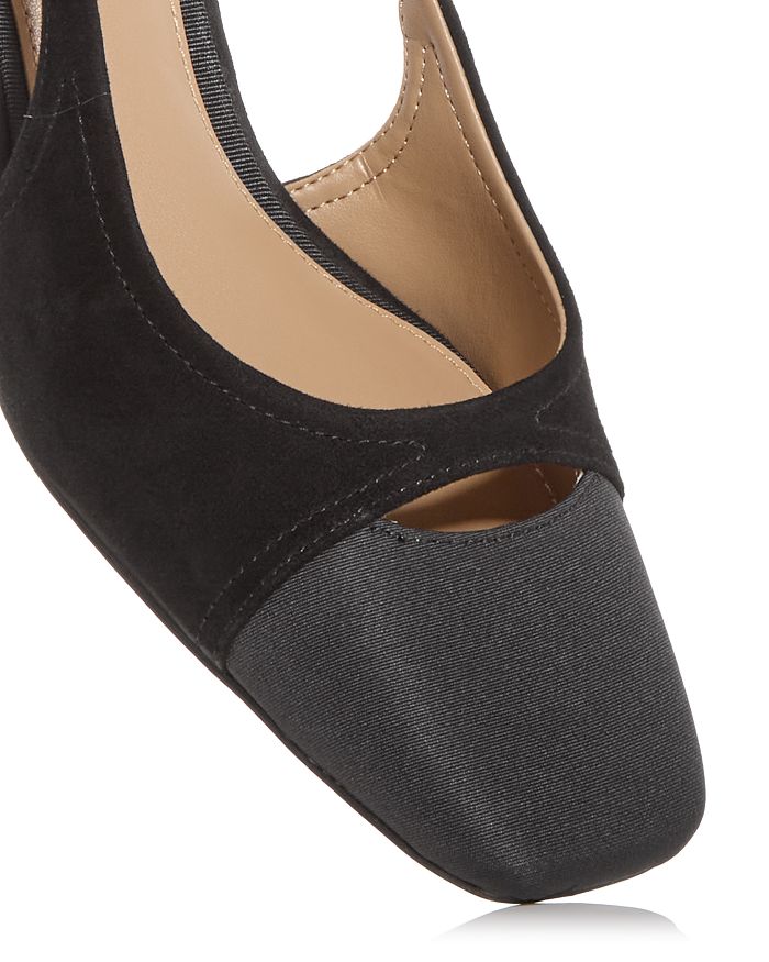 Shop Sam Edelman Women's Tarra Slip On Slingback Mid Heel Pumps In Black