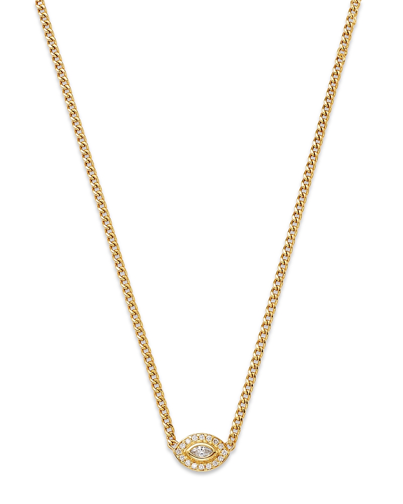 Zoe Chicco 14K Yellow Gold Diamond Eye Pendant Necklace, 14