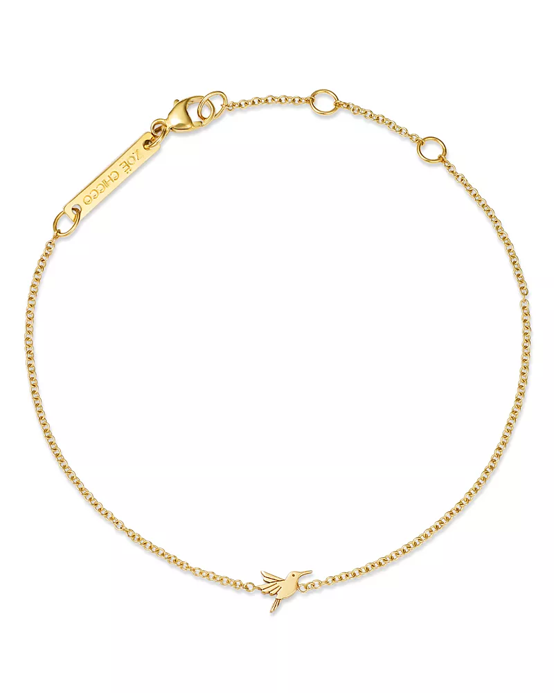 Zoe Chicco 14K Yellow Gold Itty Bitty Symbols Hummingbird Link Chain Bracelet