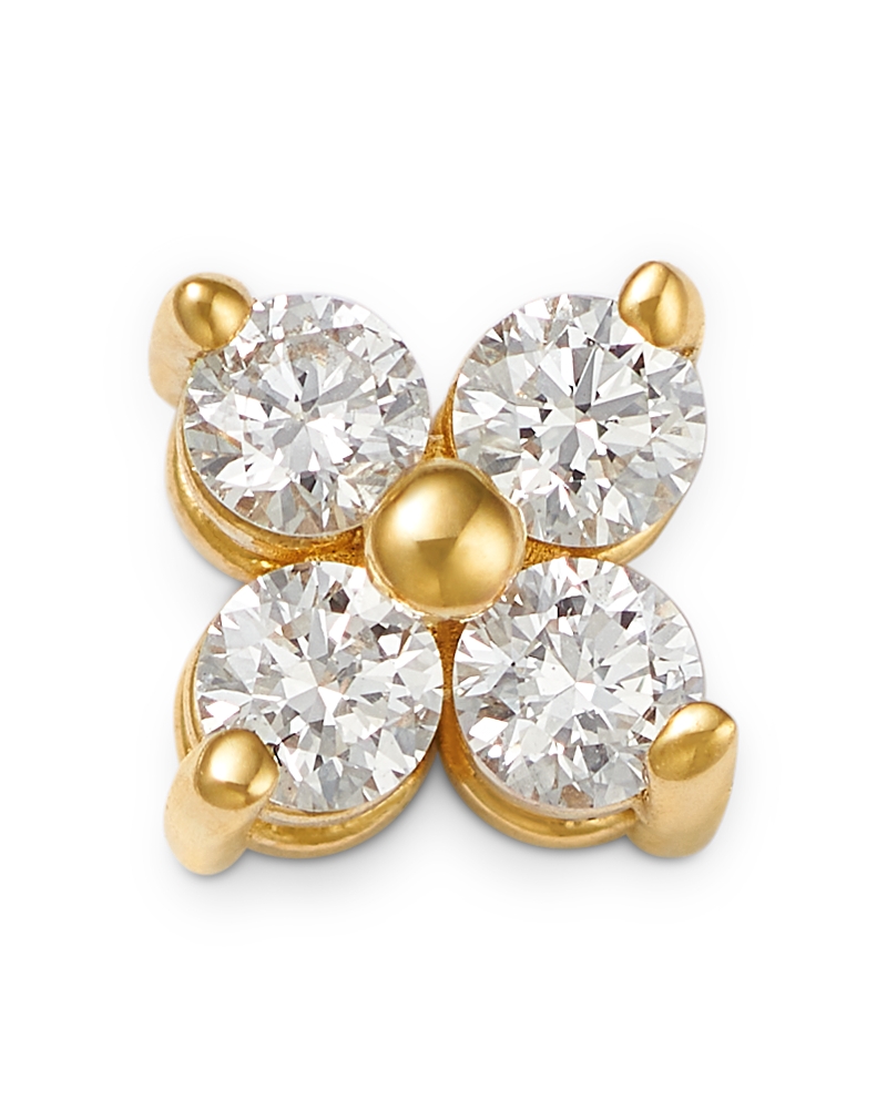 Zoe Chicco 14K Yellow Gold Prong Diamonds Diamond Flower Single Stud Earring