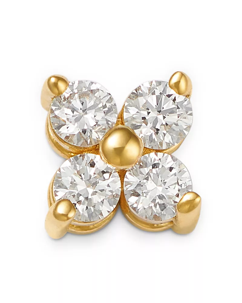 Zoe Chicco 14K Yellow Gold Prong Diamonds Diamond Flower Single Stud Earring