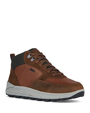Shop Geox Lace Up Ankle Boots In Cognac