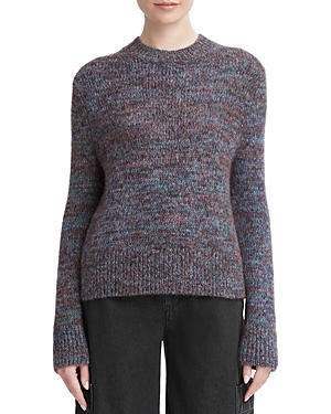 Shop Vince Marled Crewneck Sweater In Rust/teal