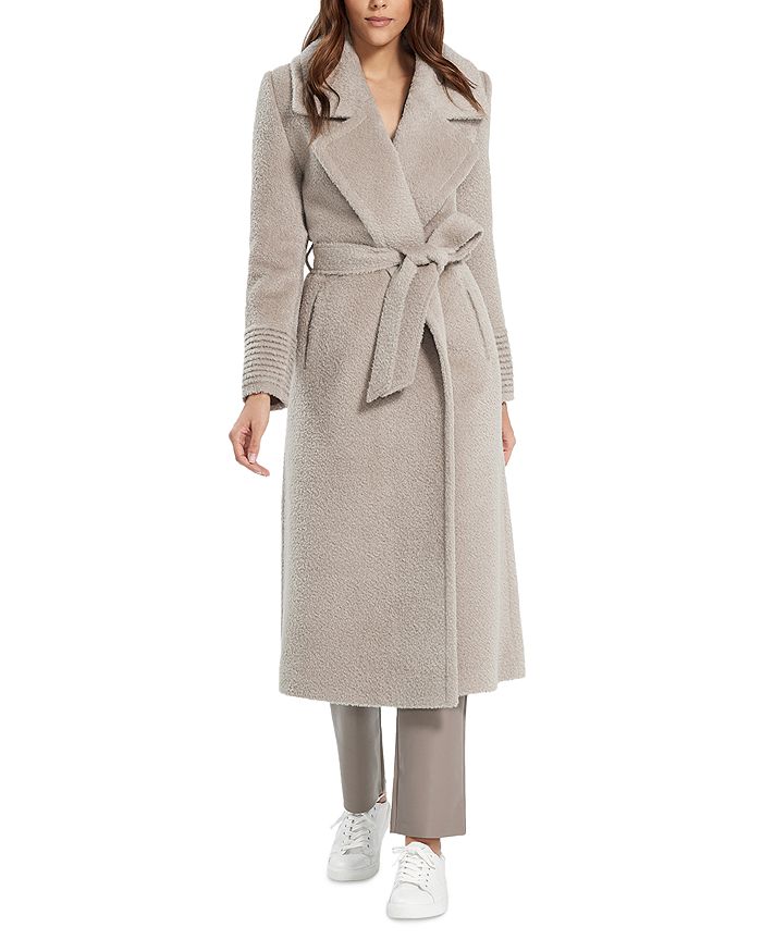 SENTALER Boucle Notch Collar Wrap Coat Bloomingdale s