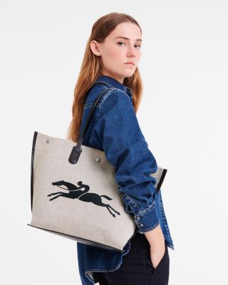 Essential Toile Large Canvas Tote