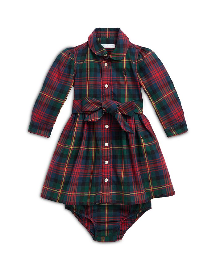 Ralph Lauren - Girls' Plaid Cotton Twill Shirt Dress & Bloomers Set - Baby