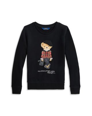 Ralph Lauren Girls' Polo Bear Graphic Fleece Sweatshirt Big Kid