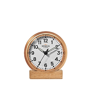 Shinola Runwell 6 Desk Clock In Copper/white/gold-tone