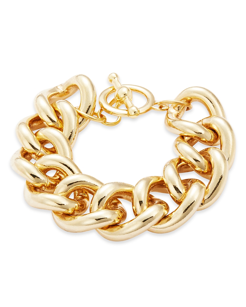 Kenneth Jay Lane Chunky Chain Link Bracelet In 18k Gold Plated In Gold