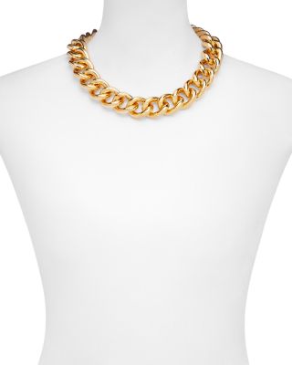 Chunky Chain Link Collar Necklace in 18K Gold Plated, 18.5"