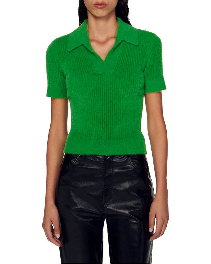 Sandro Meir Collared Ribbed Sweater | Bloomingdale's