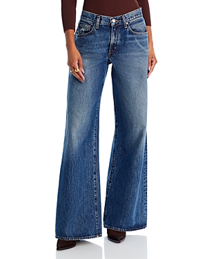 Shop Agolde Clara High Rise Long Flare Jeans In Noise