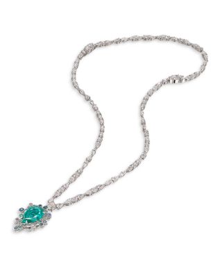 18K White Gold-Plated Constellation Blue Motif Lab-Created Gemstone Convertible Pendant Necklace, 16.14 - 29.9&amp;quot;