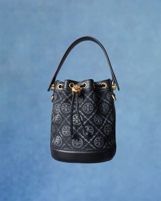 Mini T Monogram Jacquard Bucket Bag
