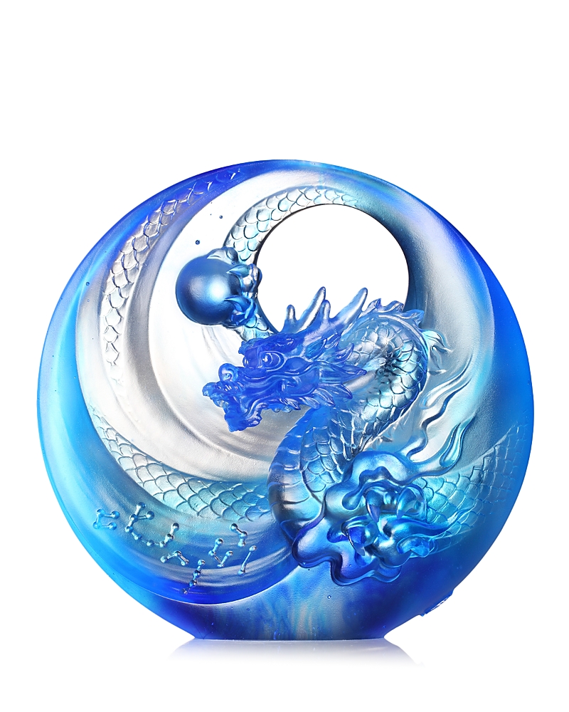 Liuli The Heart Points To The Future Azure Dragon, Brilliant Sun Rise Crystal Figure In Blue