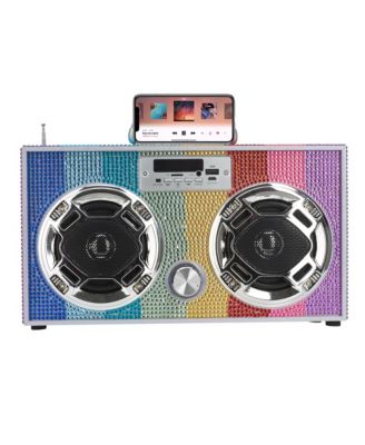 Wireless Express - Bluetooth FM Radio with LED Speakers Boombox - Ages 6+