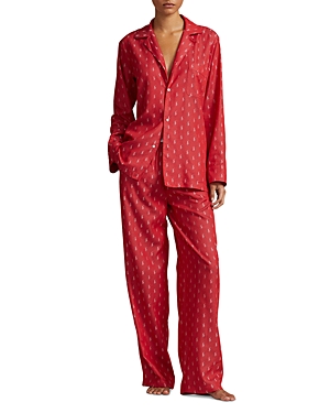 Shop Polo Ralph Lauren Long Sleeve Pajama Set In Haute Red