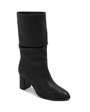 Shop Andre Assous Women's Sonia Almond Toe High Heel Boots In Black