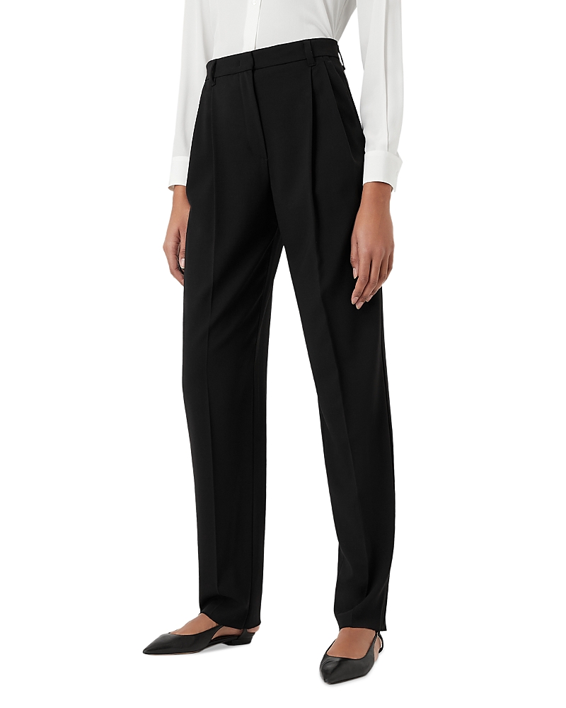 Armani Collezioni Emporio Armani Barathea Stretch Wool Trousers In Solid Black