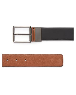 Men's Vicuna Color Grained Reversible Leather Belt