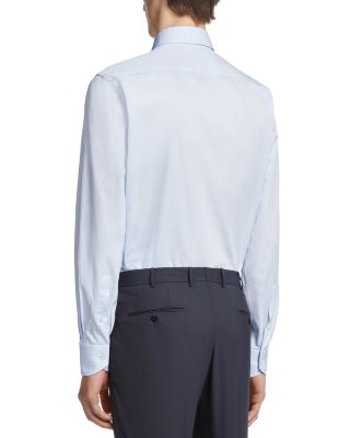 Centoventimila Cotton Micro Striped Regular Fit Dress Shirt