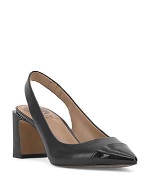 Vince Camuto Hamden Slingback Pointed Cap Toe Pump In Black