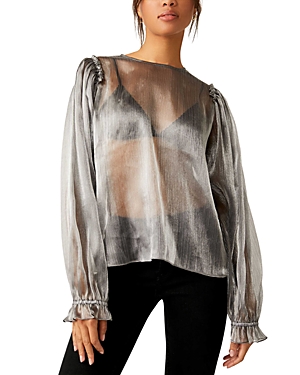 Free People Freya Frost Top In Silver