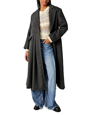 Shop Free People Victoria Coat In Heathered Charcoal