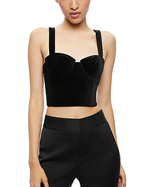 ALICE AND OLIVIA ALICE AND OLIVIA JEANNA CROPPED BUSTIER TOP