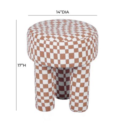Claire Checkered Boucle Stool