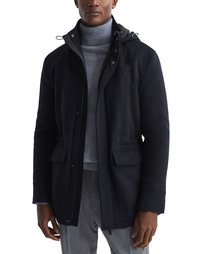 REISS Torino Hooded Zip Coat | Bloomingdale's