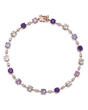 Bloomingdale's Multi Gemstone & Diamond Bracelet In 14k Rose Gold In Multi/rose Gold