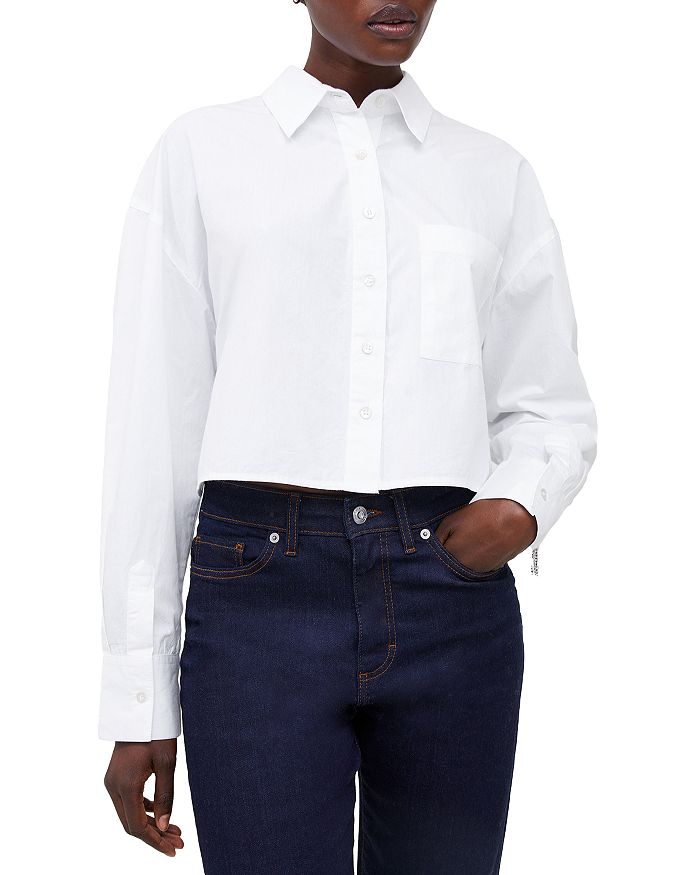 FRENCH CONNECTION Alyssia Crystal Trim Shirt | Bloomingdale's