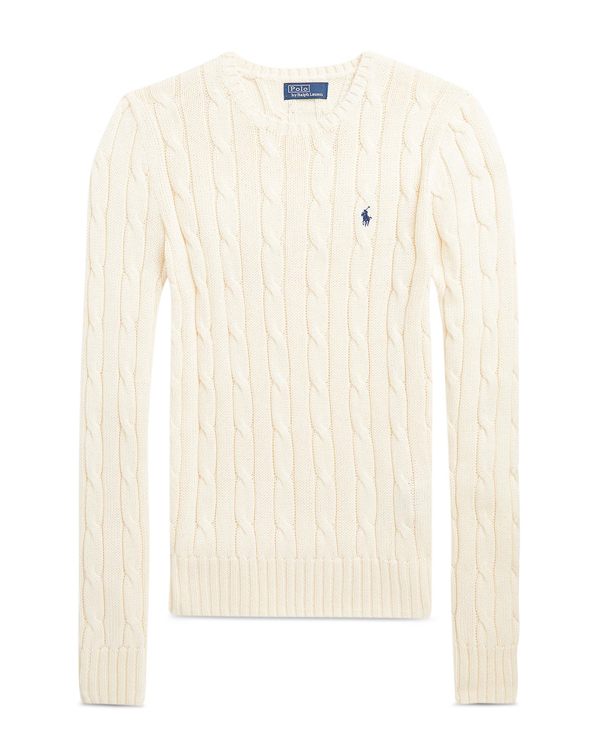 Cable Knit Cotton Crewneck Sweater