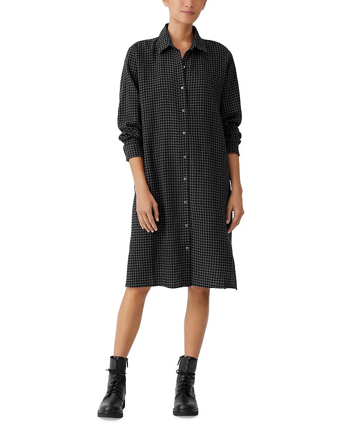 Eileen Fisher Wool & Cotton Classic Collar Shirt Dress | Bloomingdale's