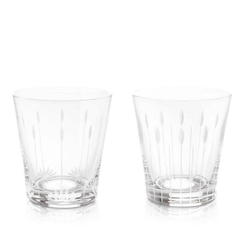 Lalique Lotus Blossoms and Buds Tumblers, Set of 2 in Clear