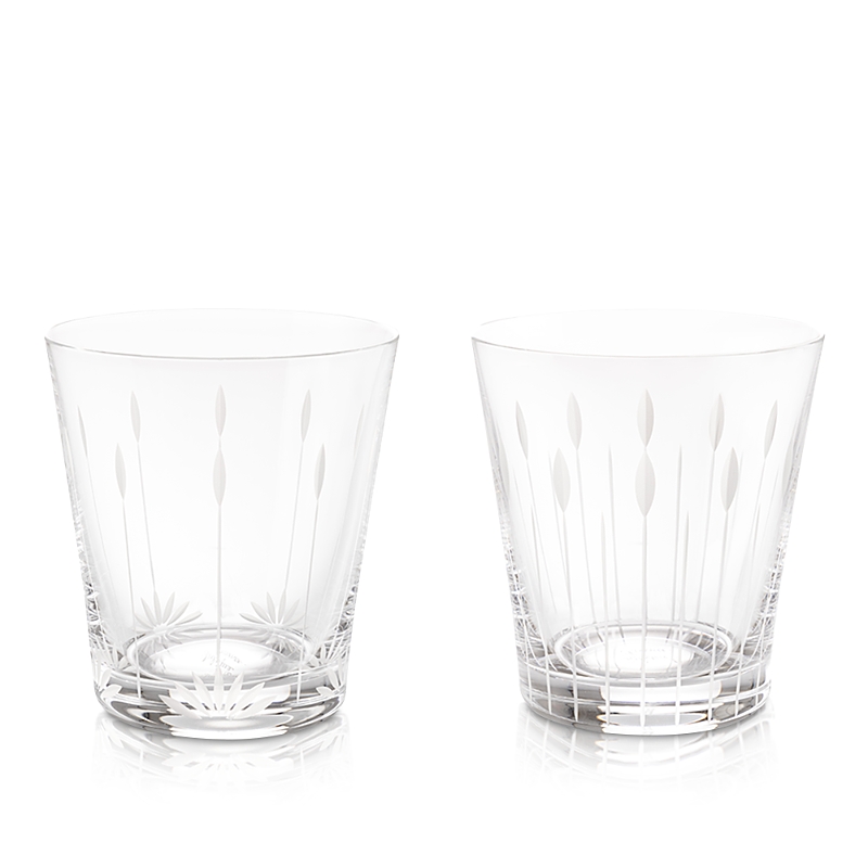 Lalique Lotus Blossoms And Buds Tumblers, Set Of 2 In Clear