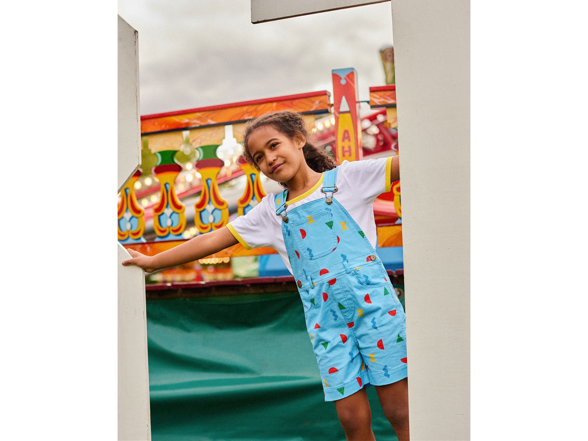 Unisex Random Variables Printed Overall Shorts - Baby, Little Kid, Big Kid — Image 3