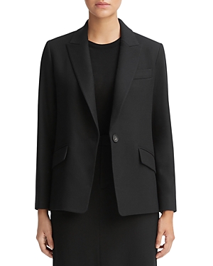 Vince Drapey Tencel Double-breasted Blazer In Black