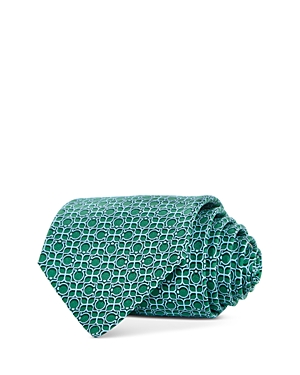 Ferragamo Gancini Medallion Silk Classic Tie In Green