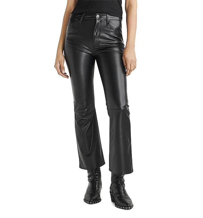 rag & bone Casey Faux Leather Jeans in Black | Bloomingdale's