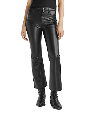 Rag & Bone Casey Coated Cropped High-rise Flared Jeans In Black