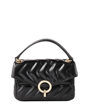 Sandro Yza Small Leather Handbag In Black