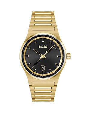 Shop Hugo Boss Candor Watch, 41mm In Black/gold